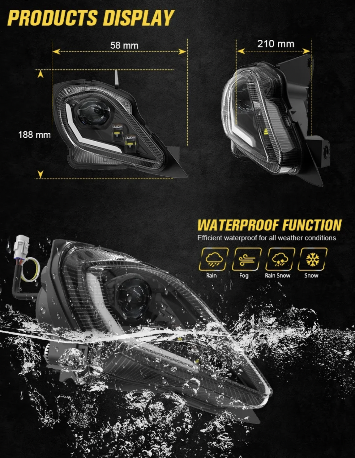 Yamaha Raptor Scheinwerfer mit Zulassung e-Geprüft