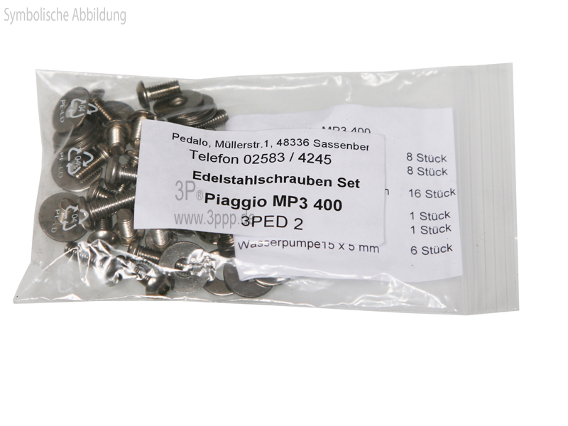 Edelstahl Schraubensatz V2A für MP3 400