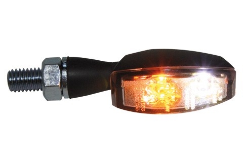 LED Blinker / Positionsleuchten Einheit BLAZE schwarzes Gehäuse klares Glas E-geprüft