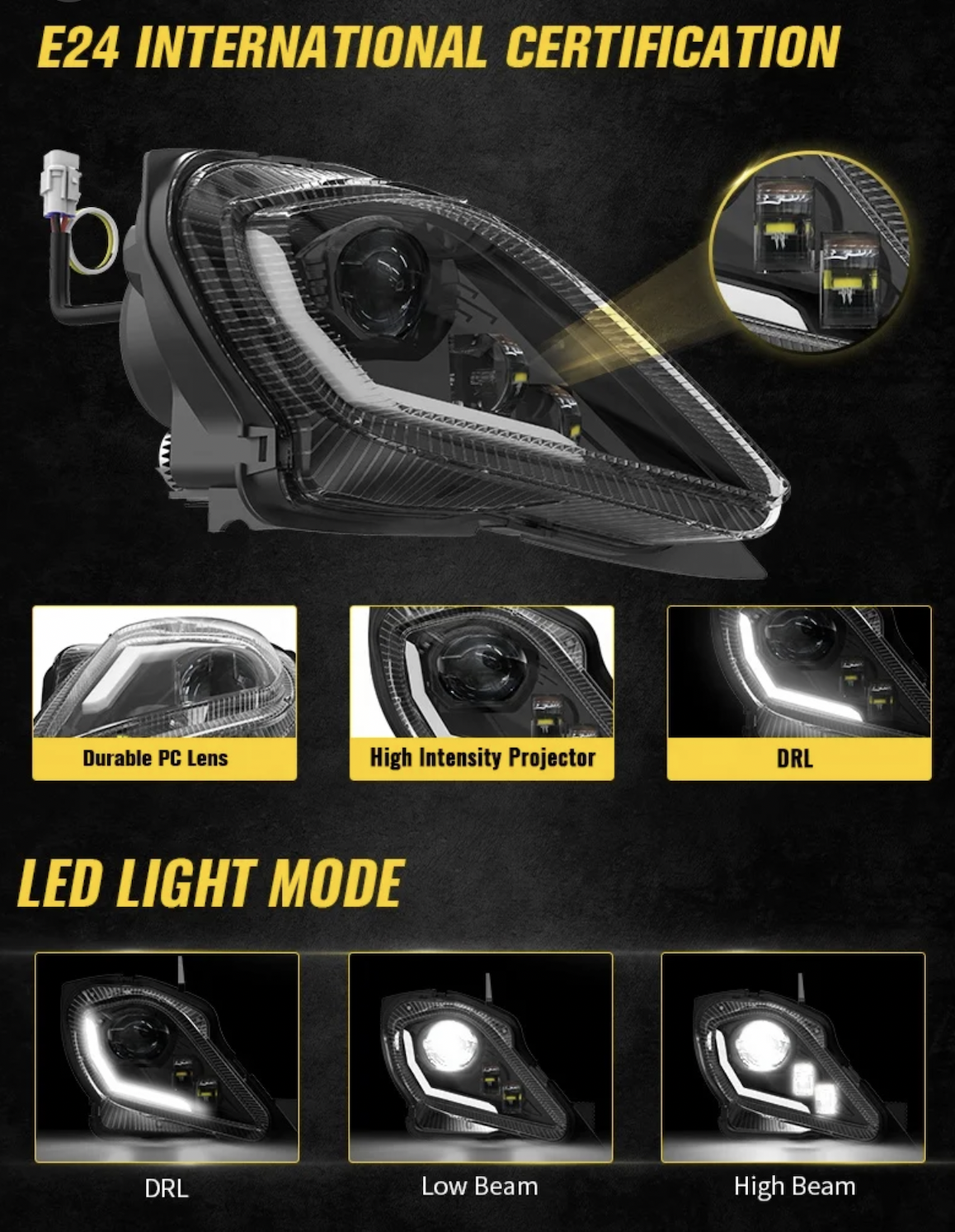 Scheinwerfer Yamaha Raptor mit Gutachten Zulassung